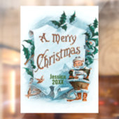 ヴィンテージSanta句(金ゴールド手書き) ウィンドウサイン (シート2)