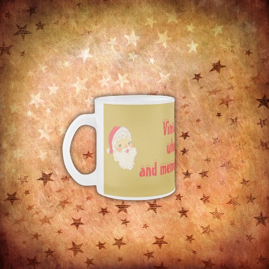 ヴィンテージSanta:魔法と思い出が絡み合う場所 フロストグラスマグカップ