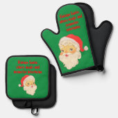 ヴィンテージSanta:魔法と思い出が絡み合う場所 鍋つかみ&鍋敷きセット (正面/裏面)