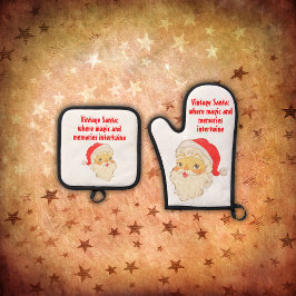 ヴィンテージSanta:魔法と思い出が絡み合う場所 鍋つかみ&鍋敷きセット