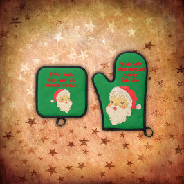 ヴィンテージSanta:魔法と思い出が絡み合う場所 鍋つかみ&鍋敷きセット