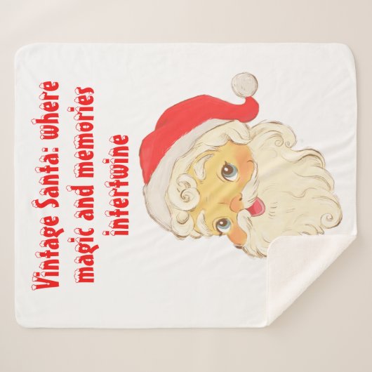 ヴィンテージSanta:魔法と思い出が絡み合う シェルパブランケット (正面(横))