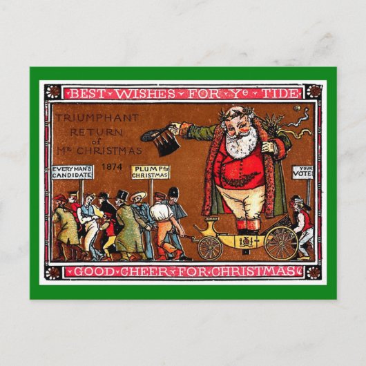 ヴィンテージSanta European 1874イメージコピーポストカード ポストカード (正面)