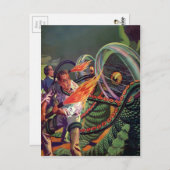 ヴィンテージSci-Fiエイリアン戦はがき ポストカード (正面/裏面)