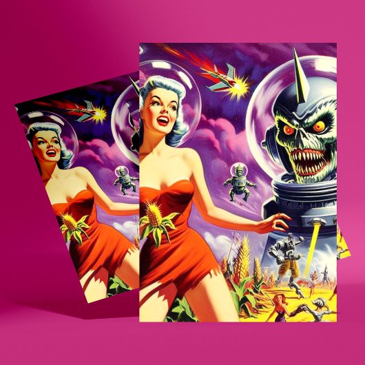 ヴィンテージSci-Fiピンアップ ポストカード