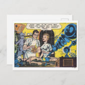 ヴィンテージSci-Fiロボットゴールデンエイジ漫画パネル ポストカード (正面/裏面)