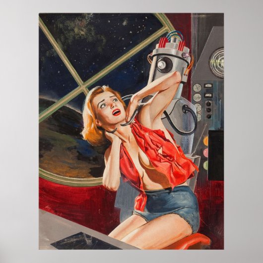 ヴィンテージSci-Fi-イラストレーション – ロボット ポスター (正面)