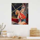 ヴィンテージSci-Fi-イラストレーション – ロボット ポスター (キッチン)