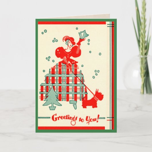 ヴィンテージScottie犬の挨拶 シーズンカード (正面)