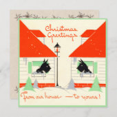 ヴィンテージSCOTTIE犬クリスマスカード シーズンカード (正面/裏面)