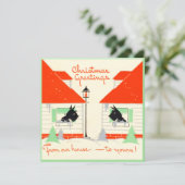 ヴィンテージSCOTTIE犬クリスマスカード シーズンカード (スタンド正面)