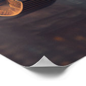 ヴィンテージSFの壮観飛んでいるな車 ポスター (角)