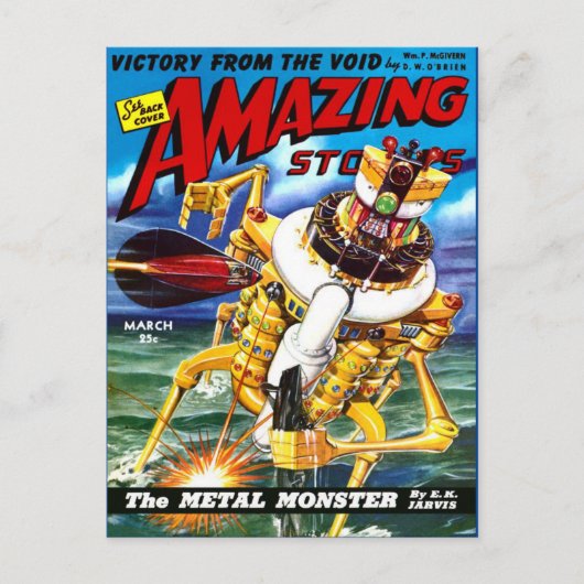 ヴィンテージSFアートメタルモンスター ポストカード (正面)