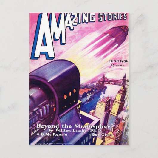 ヴィンテージSFアート宇宙トラベル1936 ポストカード (正面)