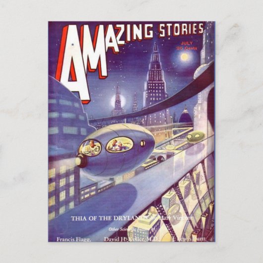 ヴィンテージSFアート宇宙旅行 ポストカード (正面)