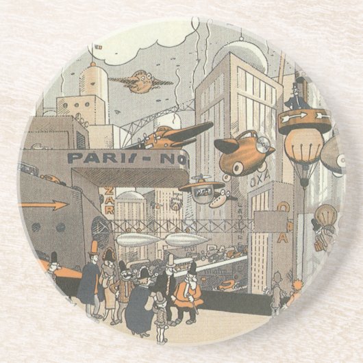 ヴィンテージSFアーバンパリ、スチームパンク コースター (正面)