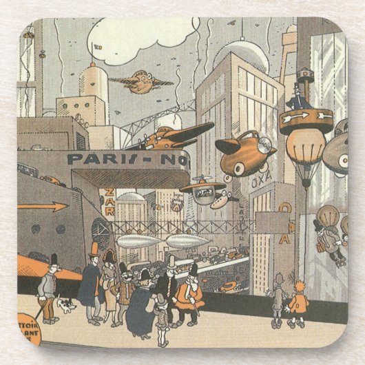 ヴィンテージSFアーバンパリ、スチームパンク コースター (正面)