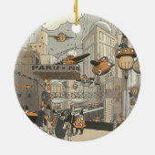 ヴィンテージSFアーバンパリ、スチームパンク セラミックオーナメント (裏面)