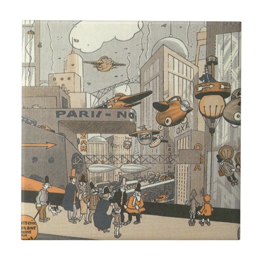 ヴィンテージSFアーバンパリ、スチームパンク タイル (正面)