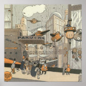 ヴィンテージSFアーバンパリ、スチームパンク ポスター (正面)