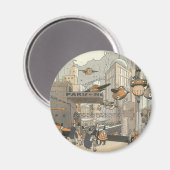 ヴィンテージSFアーバンパリ、スチームパンク マグネット (正面/裏面)