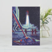 ヴィンテージSFエイリアンがロケットに波打つ (スタンド正面)