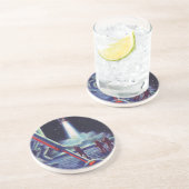 ヴィンテージSFエイリアンがロケットに波打つ コースター (側面)