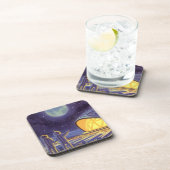 ヴィンテージSFエイリアンのBlue Planet Moon コースター (右側)