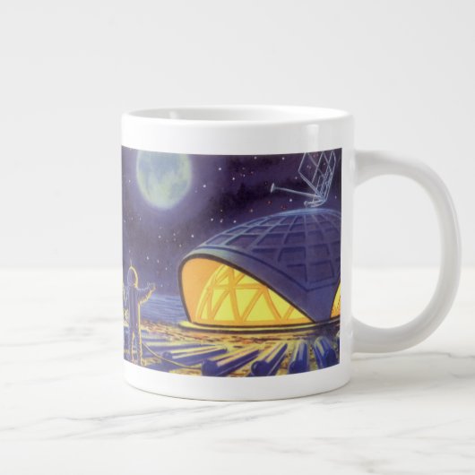 ヴィンテージSFエイリアンのBlue Planet Moon ジャンボコーヒーマグカップ (右)