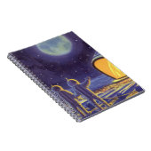 ヴィンテージSFエイリアンのBlue Planet Moon ノートブック (右側)