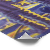 ヴィンテージSFエイリアンのBlue Planet Moon ポスター (角)