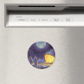 ヴィンテージSFエイリアンのBlue Planet Moon マグネット (インサイチュ (食洗機))