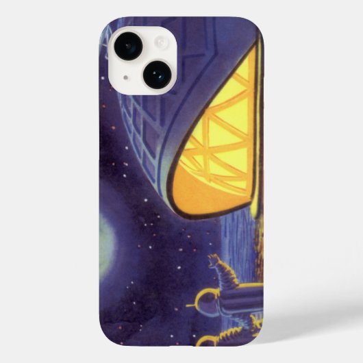 ヴィンテージSFエイリアンのBlue Planet Moon Case-Mate iPhoneケース (裏面)