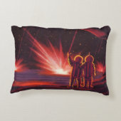 ヴィンテージSFエイリアンレッドプラネット爆発 アクセントクッション (裏面)