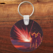 ヴィンテージSFエイリアンレッドプラネット爆発 キーホルダー (正面)