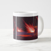 ヴィンテージSFエイリアンレッドプラネット爆発 ジャンボコーヒーマグカップ (正面右)
