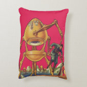 ヴィンテージSFエイリアンロボットが人間を捉える アクセントクッション (裏面(縦))