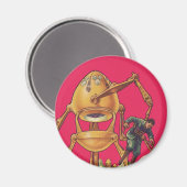 ヴィンテージSFエイリアンロボットが人間を捉える マグネット (正面/裏面)