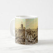 ヴィンテージSFエイリアン惑星建築 コーヒーマグカップ (正面左)