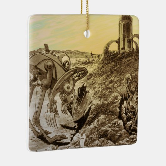 ヴィンテージSFエイリアン惑星建築 セラミックオーナメント (右)