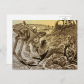 ヴィンテージSFエイリアン惑星建築 ポストカード (正面/裏面)