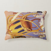 ヴィンテージSFエイリアン戦争タコ アクセントクッション (正面)