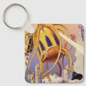 ヴィンテージSFエイリアン戦争タコ キーホルダー (正面)