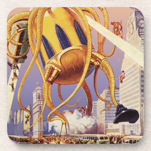 ヴィンテージSFエイリアン戦争タコ コースター (正面)