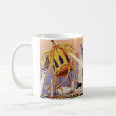 ヴィンテージSFエイリアン戦争タコ コーヒーマグカップ (左)