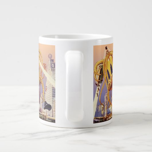 ヴィンテージSFエイリアン戦争タコ ジャンボコーヒーマグカップ (裏面)