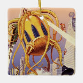 ヴィンテージSFエイリアン戦争タコ セラミックオーナメント (正面)