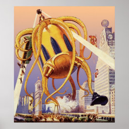 ヴィンテージSFエイリアン戦争タコ ポスター