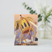 ヴィンテージSFエイリアン戦争タコ ポストカード (スタンド正面)