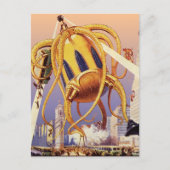 ヴィンテージSFエイリアン戦争タコ ポストカード (正面)